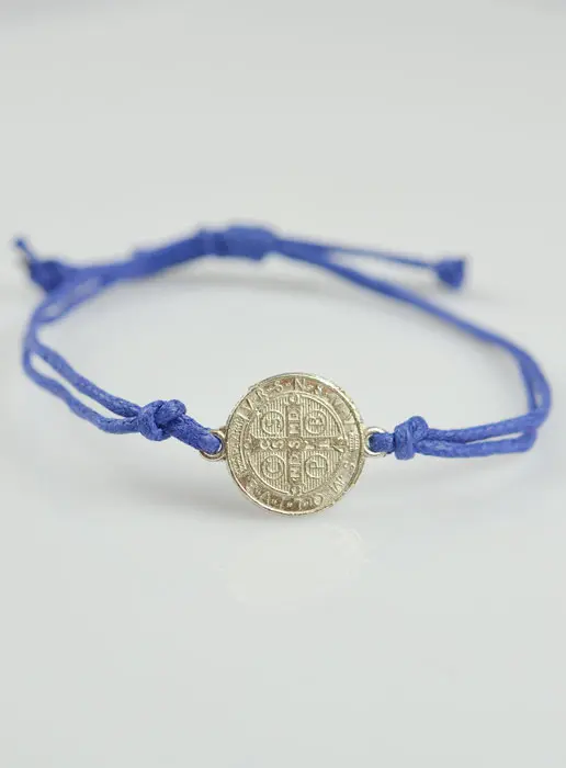 Armbandje met Medaille Heilige Benedictus - Blauw (pic 3)