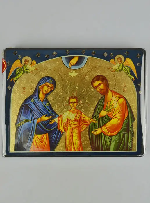 Icoon Heilige Familie met Sterren - 15 cm - Klooster Kunst (pic 2)