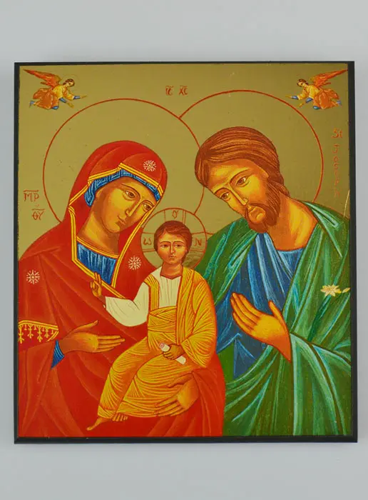 Klein Byzantijns Icoon Heilige Familie - 10 cm (pic 2)
