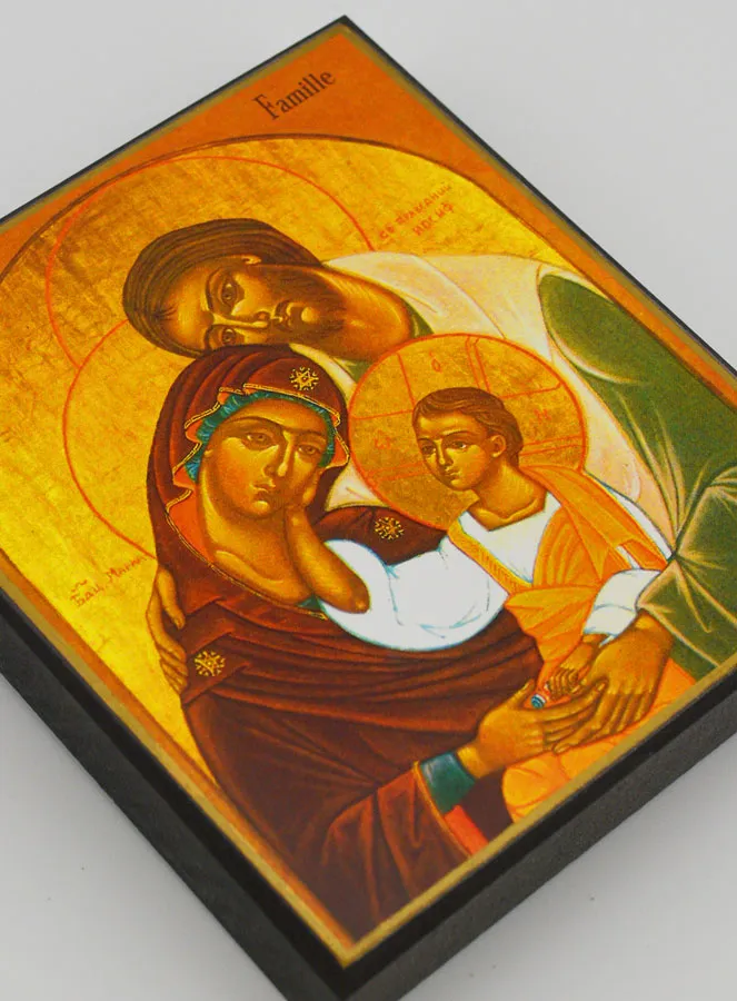 Byzantijnse Icoon van de Heilige Familie - 15 cm (pic 3)