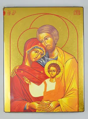 Byzantijns Icoon Heilige Familie van Nazareth - 24 cm (pic 1)