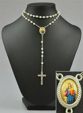 Echt Parelmoer Kralen Rozenkrans - Maria Auxiliatrix (pic 2)