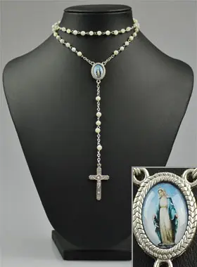 Parelmoer Rozenkrans Lourdes - Wonderdadige Medaille (pic 2)