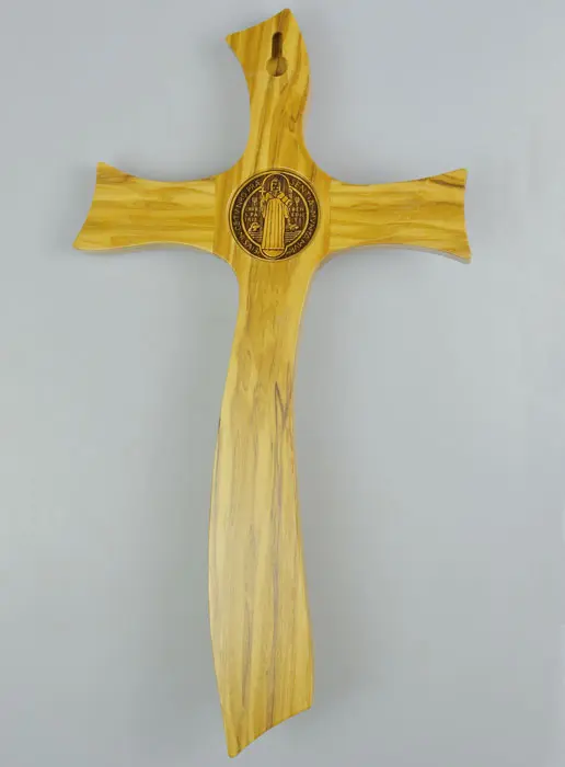 Kruis Heilige Benedictus van Olijf Hout - 32cm (pic 3)