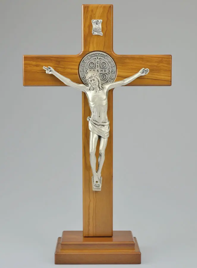 Kruisbeeld Heilige Benedictus Hout - 33 cm (pic 2)