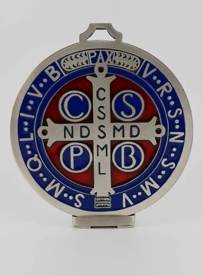 Grote Wand Medaille Heilige Benedictus Kleur - 13 cm (pic 4)