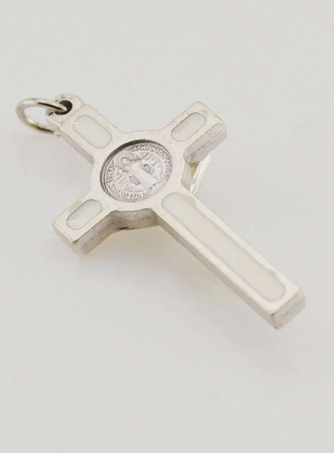 Kruis Hanger Heilige Benedictus - Wit (pic 4)