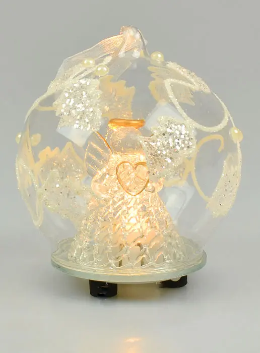 Verlichte Bescherm Engel Kerstmis - 8cm (pic 2)