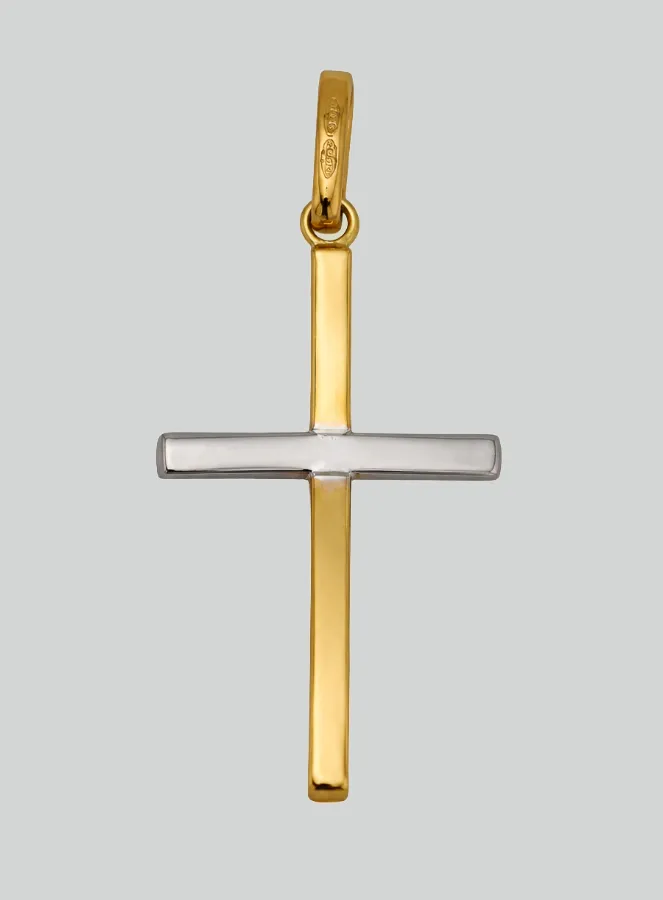 Hanger Kruis van Jezus Geelgoud & Witgoud - 25mm - Massief Goud 18 Karaat (pic 3)