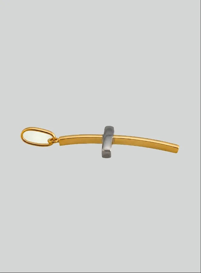 Hanger Kruis van Jezus Geelgoud & Witgoud - 25mm - Massief Goud 18 Karaat (pic 4)