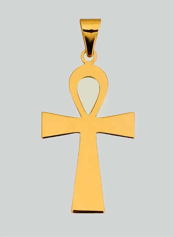 Hanger Egyptisch Kruis - 22mm - Massief 18 Karaats Goud (pic 3)
