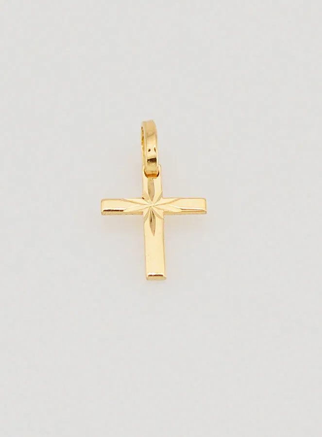Hanger Kruis Ster der Wijzen - 10mm - Massief Goud 18 Karaat (pic 2)