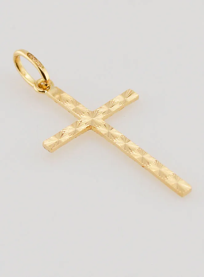 Hanger Kruis Klassiek Gediamanteerd - 27mm - Massief Goud 18 Karaat (pic 2)