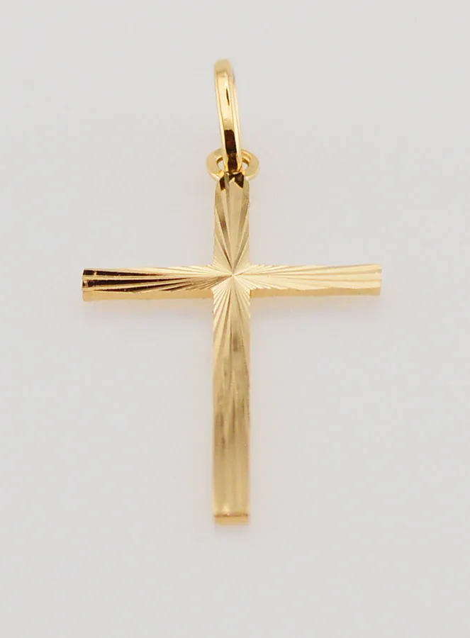 Hanger Kruis Klassiek Gediamanteerd - 27mm - Massief Goud 18 Karaat (pic 3)
