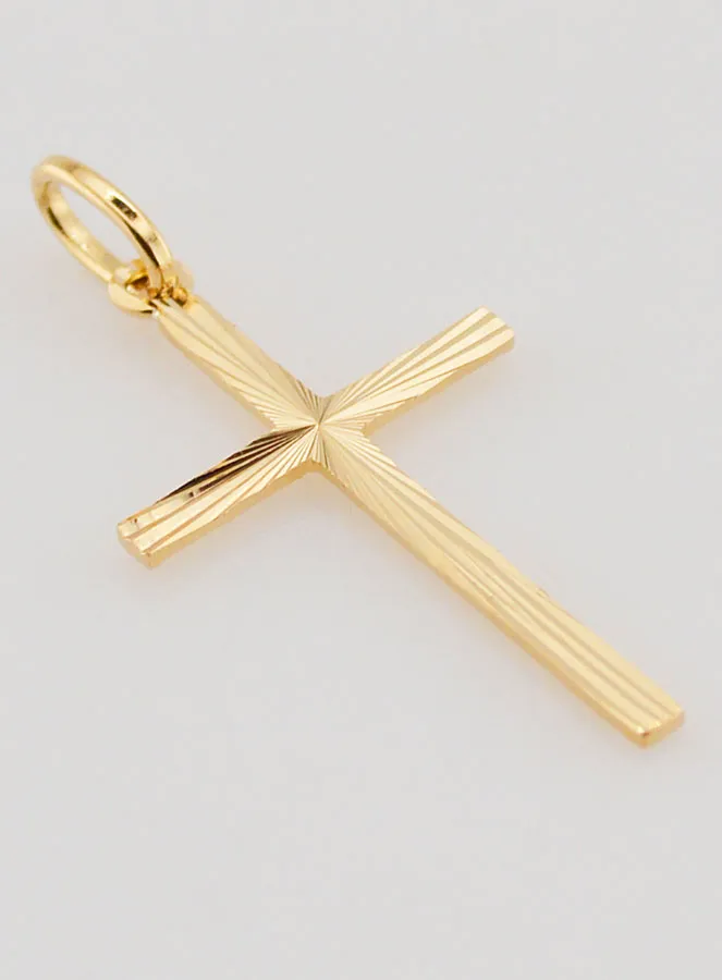 Hanger Kruis Klassiek Gediamanteerd - 27mm - Massief Goud 18 Karaat (pic 4)