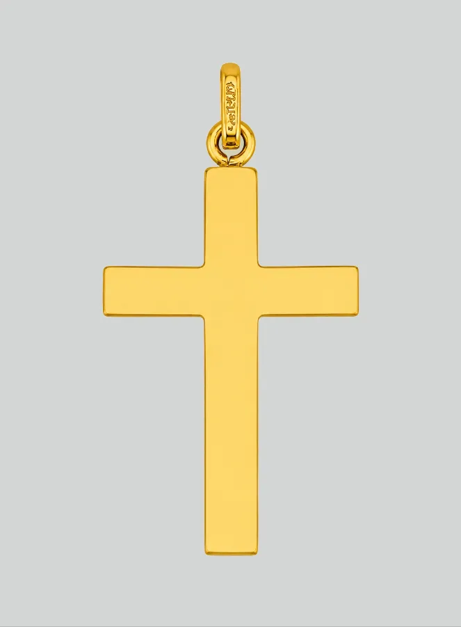 Hanger Klassiek Kruis Gediamanteerd - 22mm - Massief Goud 18 Karaat (pic 3)