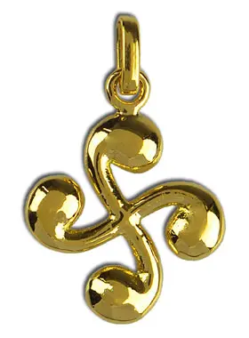 Hanger Baskisch Kruis Klassiek - 15mm - Massief Goud 18 Karaat (pic 1)