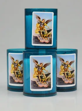 4 Offerlichten Heilige Michaël - Blauw (pic 1)