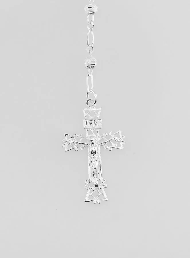 Rozenkrans Massief 925 Zilver - Glanzende Kralen 3mm (pic 3)