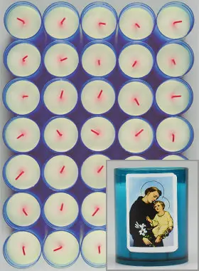 10 Votief Kaarsen Sint Antonius van Padua - Blauw (pic 1)