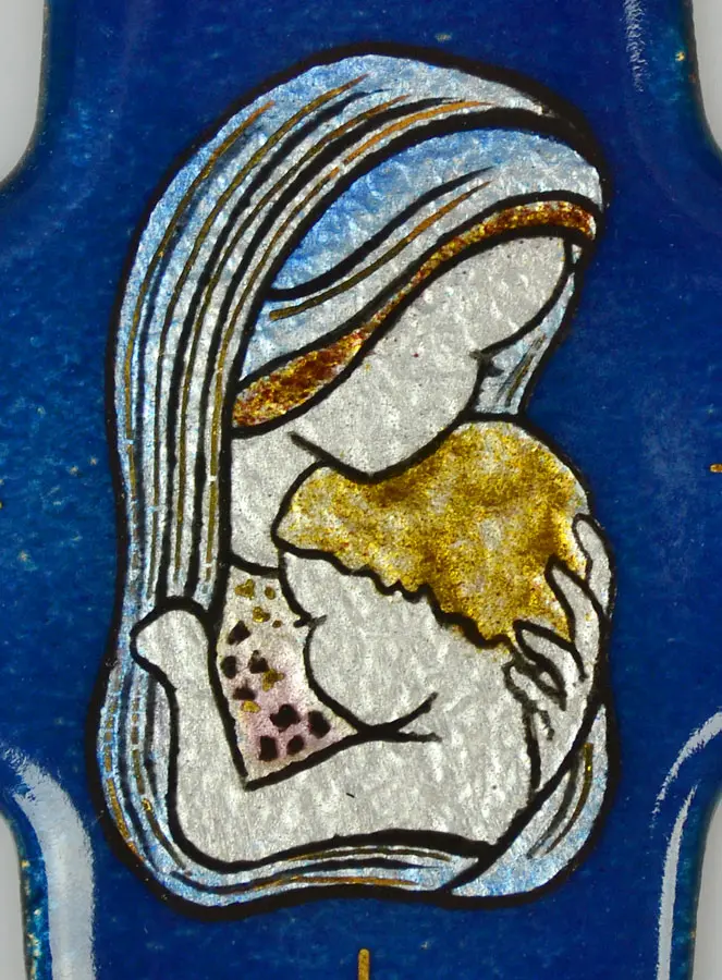 Doop Kruis Moeder Gods van Bescherming uit Emaille van Libanon (pic 3)