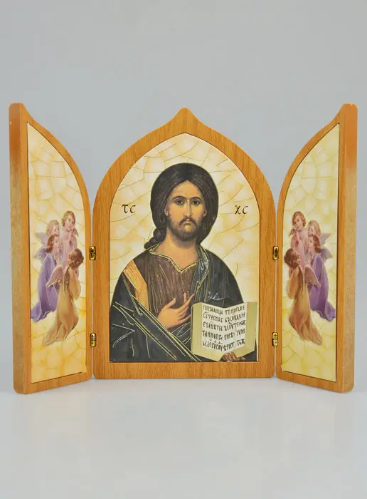 Drieluik Icoon Jezus Pantocrator - 23 cm (pic 2)