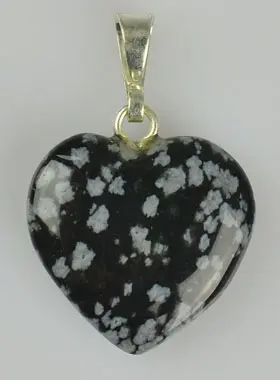 Hanger Hart Natuursteen Obsidiaan - 15mm (pic 1)
