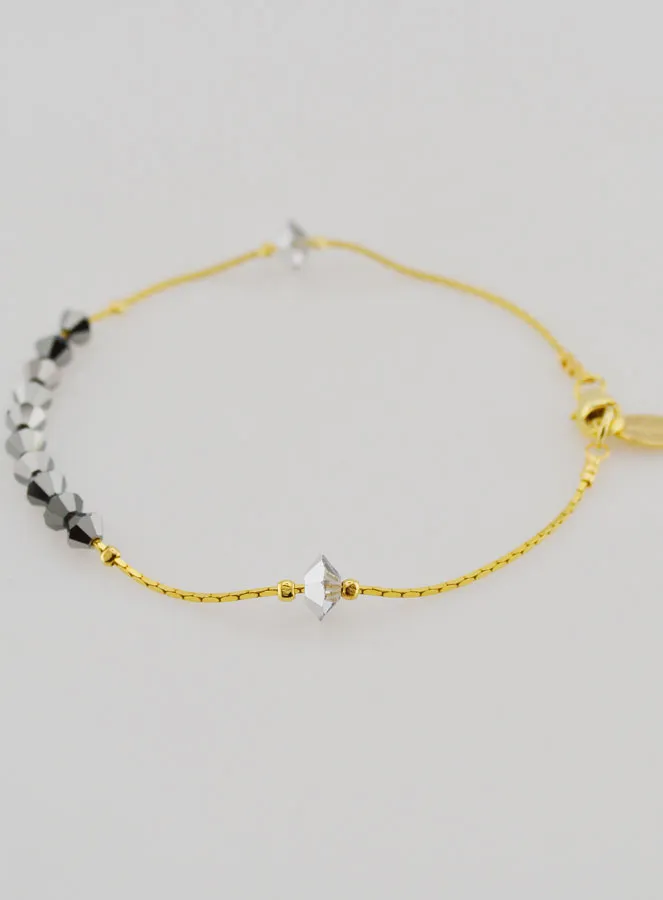 Tientje Rozenkrans Armband Kristal Zwart en Goud (pic 4)