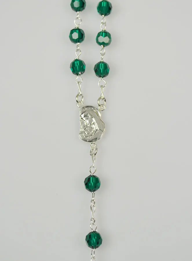 Rozenkrans Groen Kristal en 925 Zilver (pic 3)