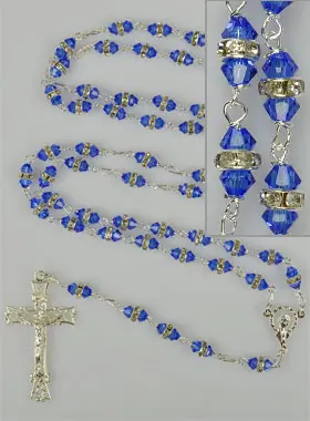 Zilveren Rozenkrans & Kristal Saffier Zetting (pic 3)