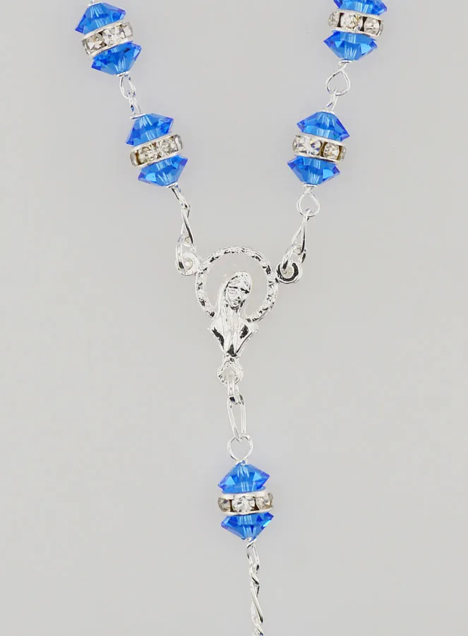 Zilveren Rozenkrans & Kristal Saffier Zetting (pic 4)