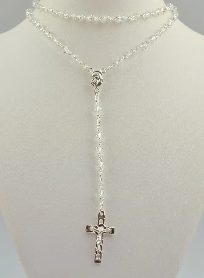 Rozenkrans Kristal 5mm & Massief Zilver (pic 2)