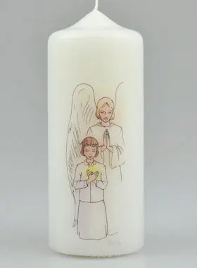 Communie Kaars Dankgebed - Meisje met donker Haar (pic 1)