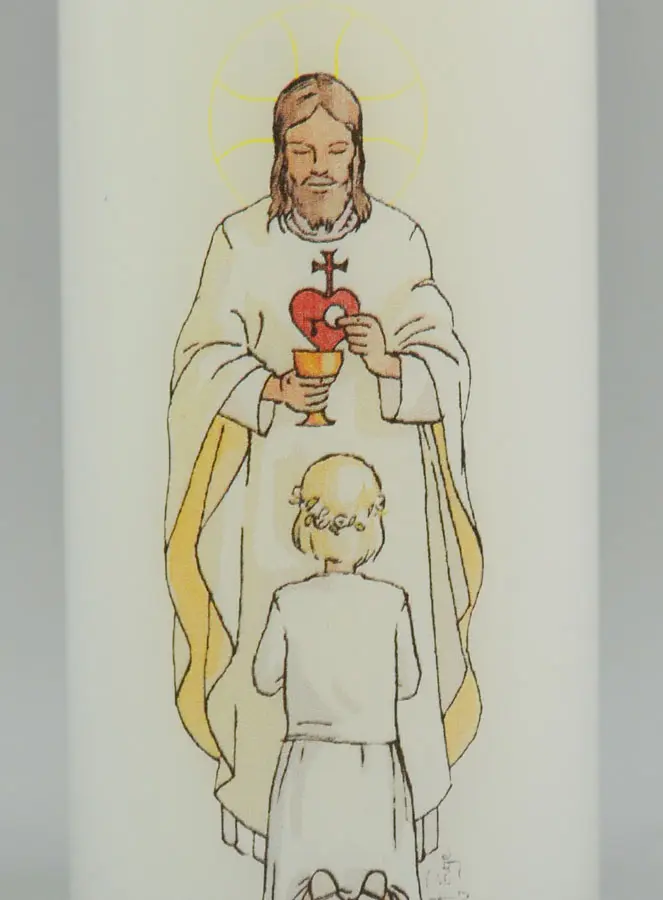 Kaars Eerste Communie Here Jezus & Blond Meisje (pic 3)