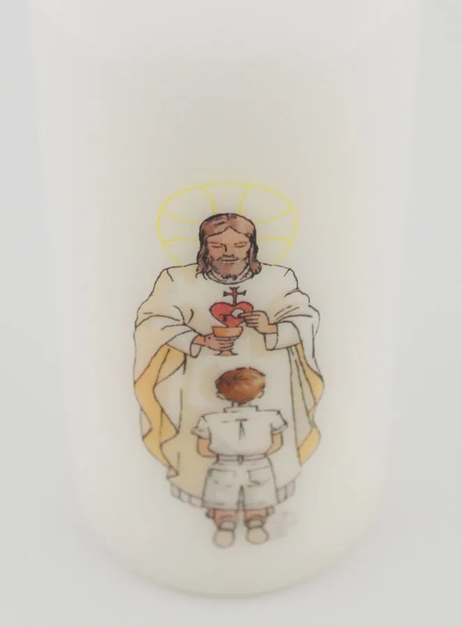 Communie Kaars De Here Jezus & Jongen met Bruin Haar (pic 4)