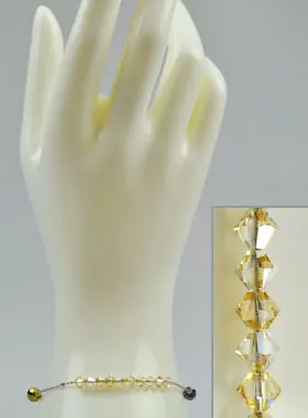 Armband Tientje Kristal Amber & Zilver (pic 1)