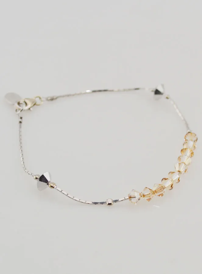 Armband Tientje Kristal Amber & Zilver (pic 4)