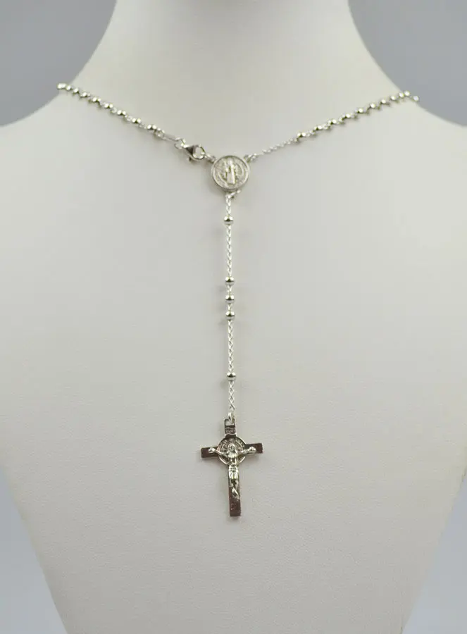Rozenkrans Collier van St. Benedictus 925 Zilver (pic 2)