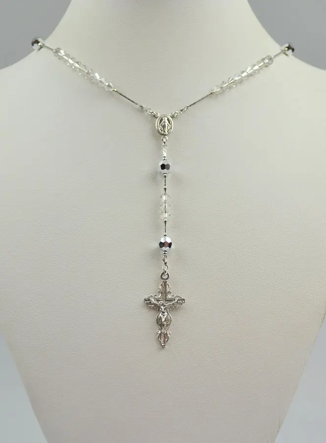 Rozenkrans Collier van Kristal en Rhodium Zilver (pic 2)