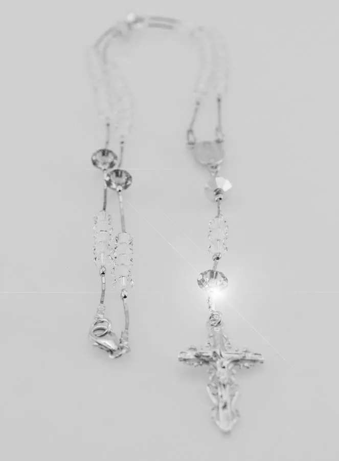 Rozenkrans Collier van Kristal en Rhodium Zilver (pic 4)