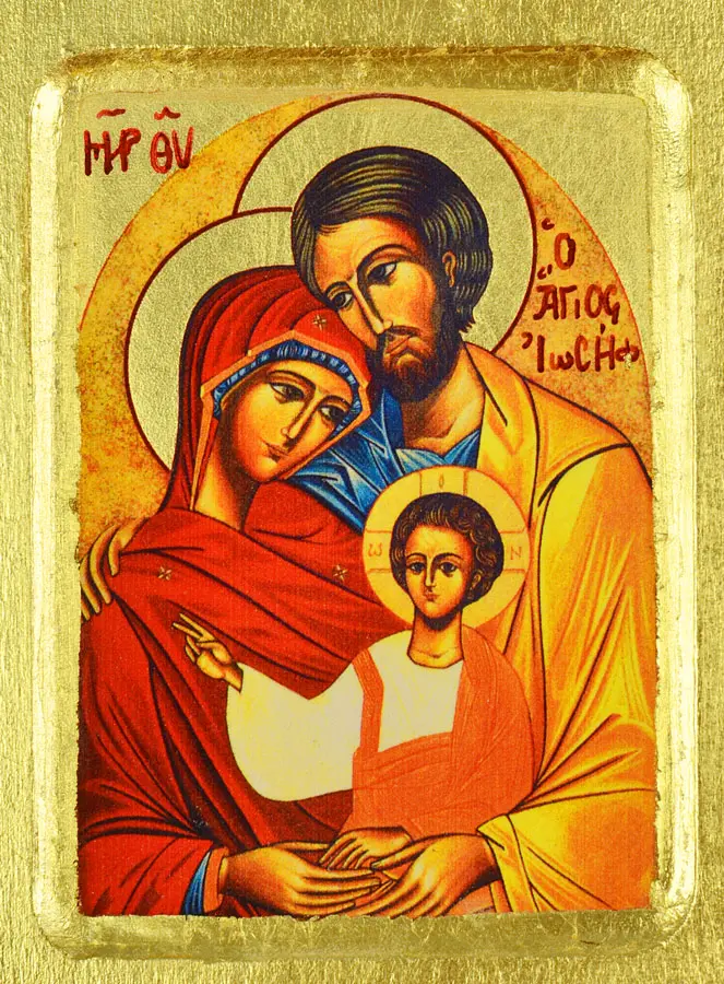 Byzantijnse Icoon Heilige Familie - 13cm (pic 3)