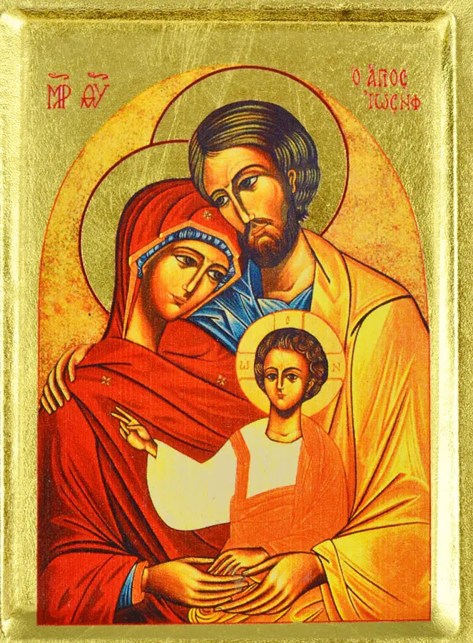 Byzantijnse Icoon - Heilige Familie van Nazareth 13cm (pic 2)