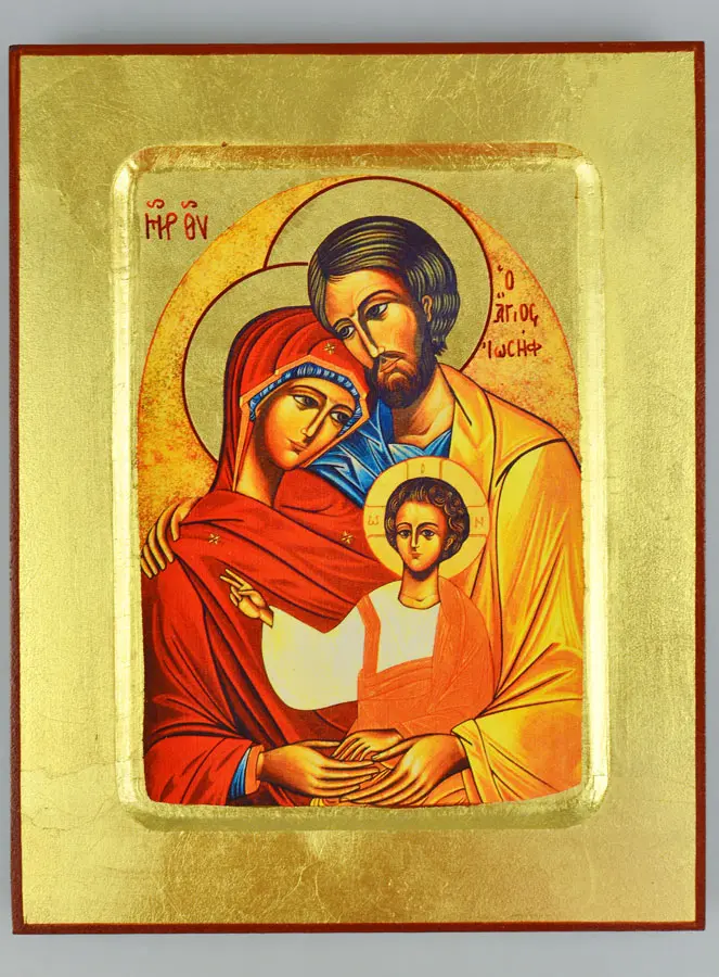 Byzantijnse Icoon - Religieuze Icoon Heilige Familie - 18cm (pic 2)