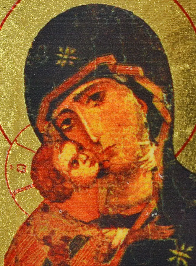 Religieuze Icoon Moeder Gods van de Tederheid - Mini Formaat (pic 3)