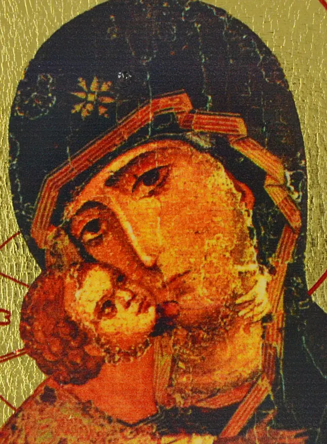Religieuze Icoon Maria van Vladimir - 9 cm (pic 3)