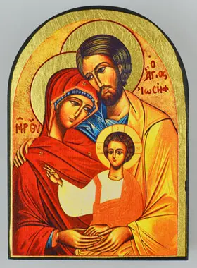 Religieuze Icoon Heilige Familie - Afgeronde Icoon 9cm (pic 1)