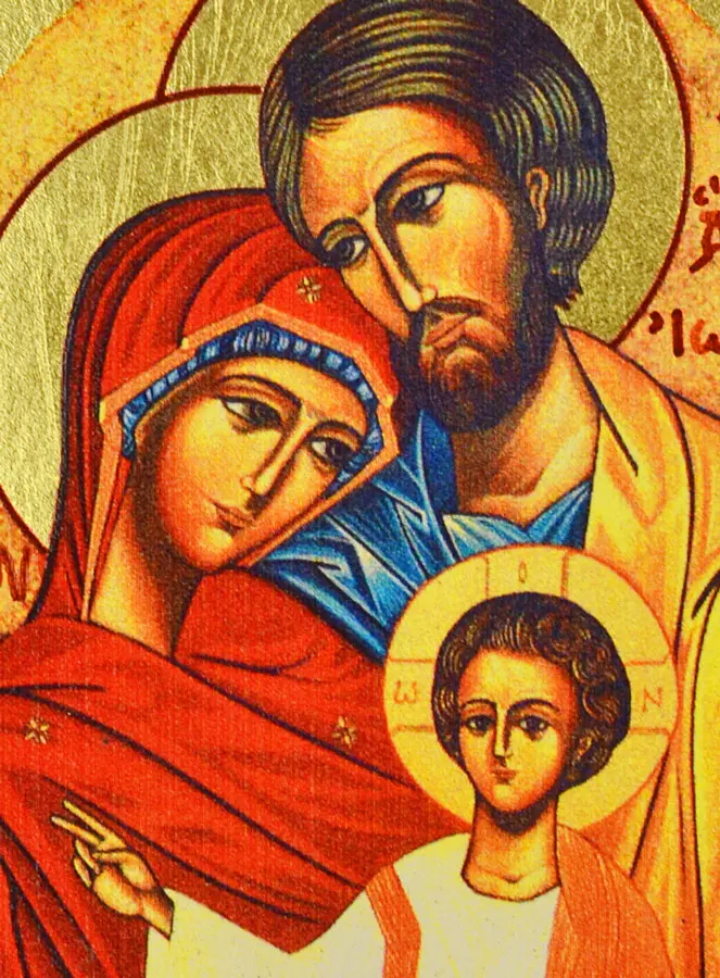 Religieuze Icoon Heilige Familie - Afgeronde Icoon 9cm (pic 3)