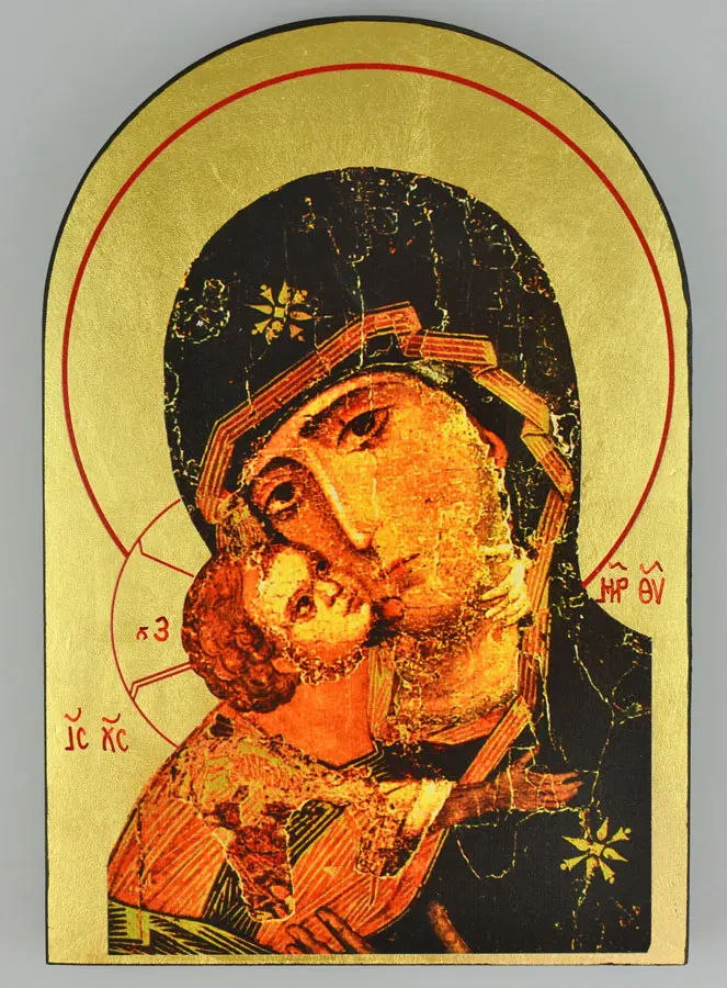 Afgeronde Religieuze Icoon - Onze Lieve Vrouw van Vladimir 19cm (pic 2)