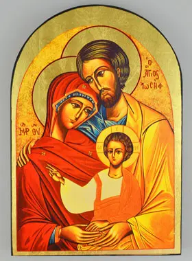 Afgeronde Religieuze Icoon Heilige Familie - 19cm (pic 1)