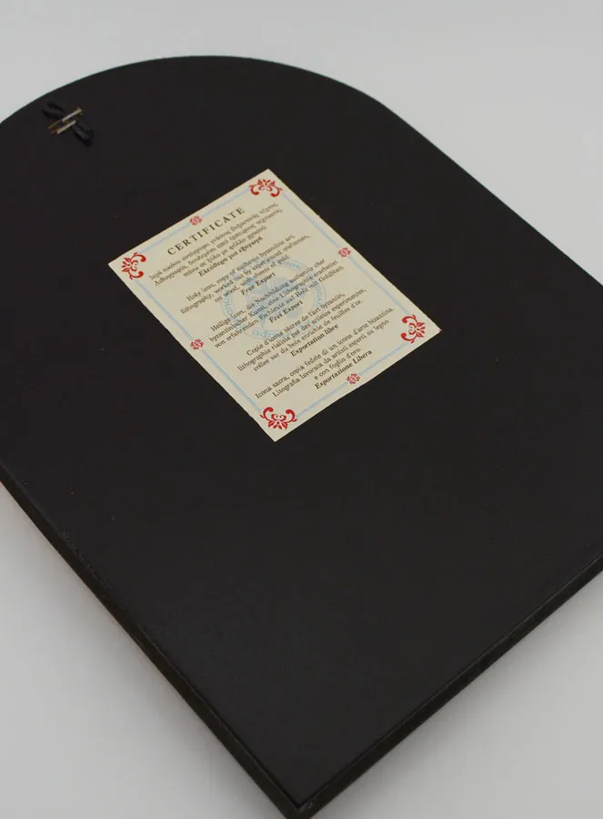 Halfronde Byzantijnse Icoon - Onze Lieve Vrouw van Tederheid 24cm (pic 4)